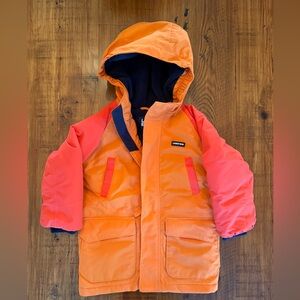 Lands' End Kids Orange and Navy Snow Squall Parka